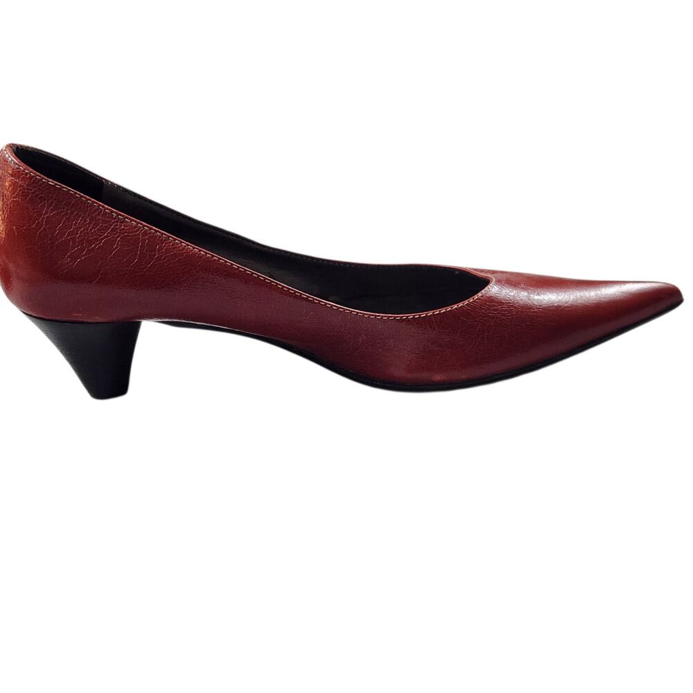 Peluso heels sz 38 made in Italy red pointed-toe pumps dress shoes - Picture 10 of 13